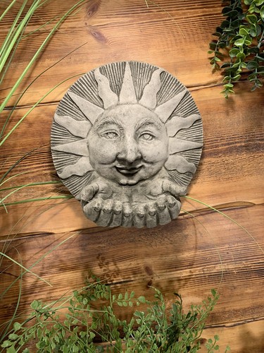 Pietra giardino sole con mani - pietra,